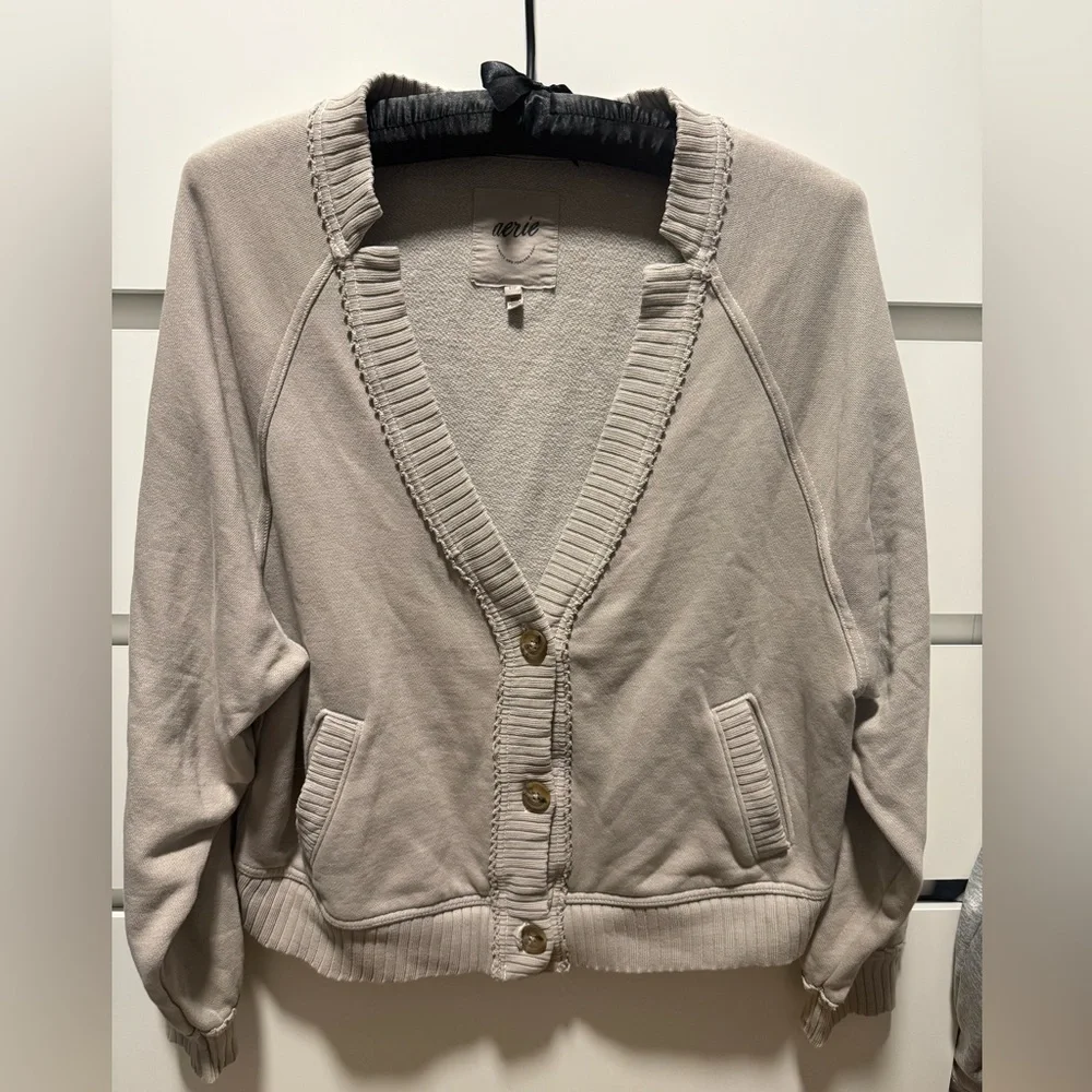 Aerie Cream Knit Cardigan - Picture 1 of 3
